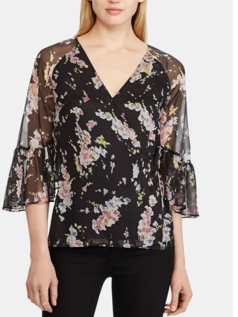 Lauren Ralph Lauren Floral Short sleeve blouse small NWT